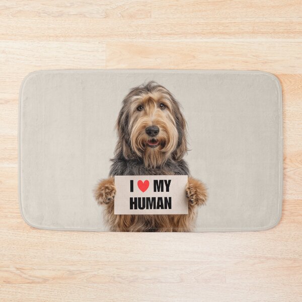 Item preview, Cute Otterhound dog with Signboard I love my Human  designed and sold by LazyOwlStore.