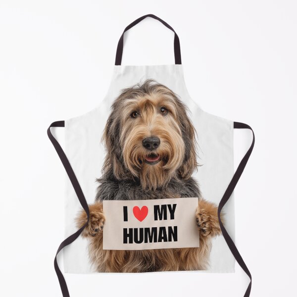 Item preview, Cute Otterhound dog with Signboard I love my Human designed and sold by LazyOwlStore.