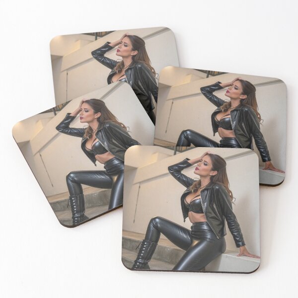 Item preview, Brunette Woman in Back Leather  designed and sold by zangess1.