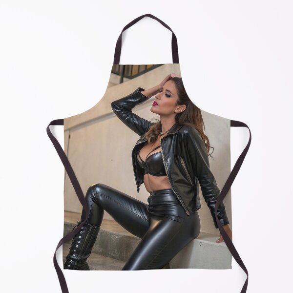Item preview, Brunette Woman in Back Leather designed and sold by zangess1.