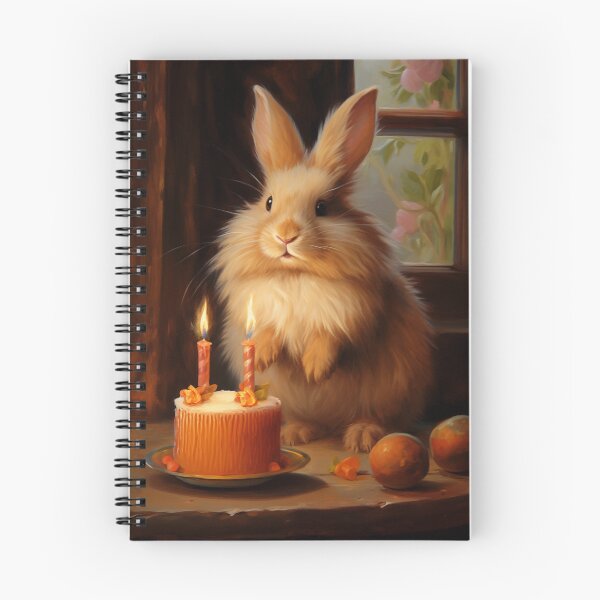 Item preview, A Fluffy Bunny with an Orange Birthday Cake designed and sold by Suzie Palmer.