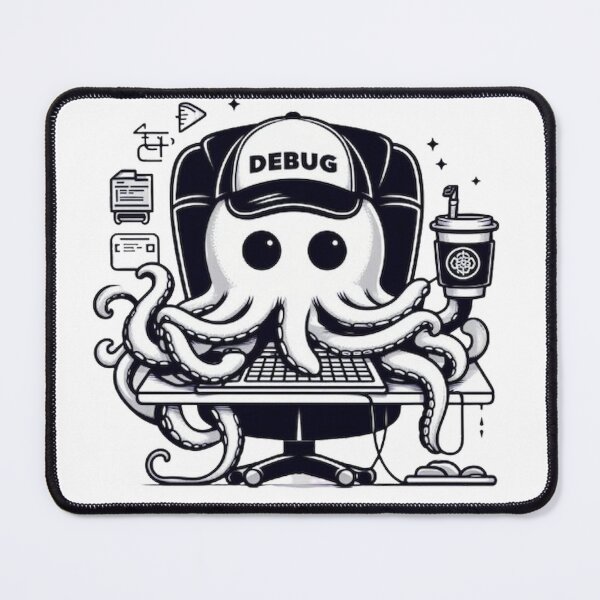 Artikelvorschau, OctoCode: Mein anderes Tentakel ist das Debuggen – Lustige Programmiererkunst entworfen und verkauft von Lin's Art Lab.