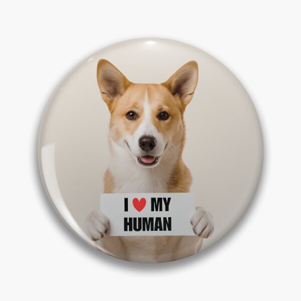 Item preview, Cute Canaan dog with Signboard I love my Human  designed and sold by LazyOwlStore.