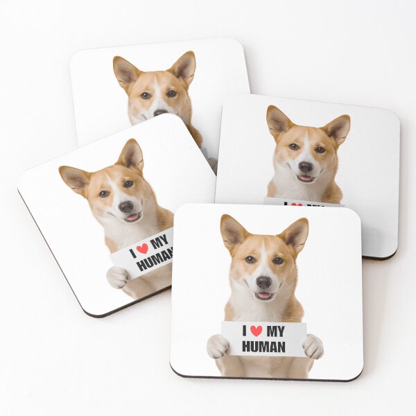 Item preview, Cute Canaan dog with Signboard I love my Human  designed and sold by LazyOwlStore.