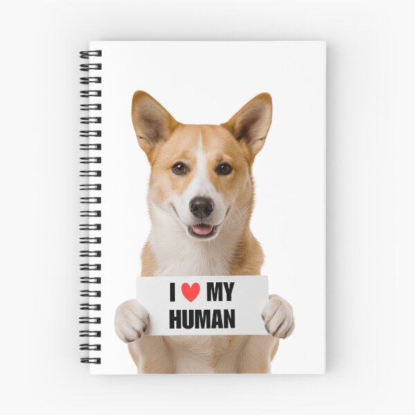 Item preview, Cute Canaan dog with Signboard I love my Human  designed and sold by LazyOwlStore.