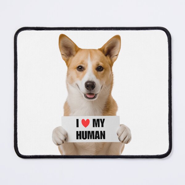 Item preview, Cute Canaan dog with Signboard I love my Human  designed and sold by LazyOwlStore.