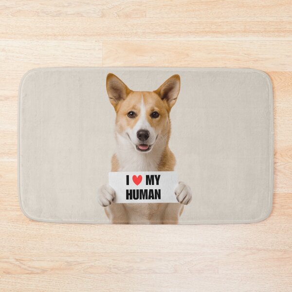 Item preview, Cute Canaan dog with Signboard I love my Human  designed and sold by LazyOwlStore.
