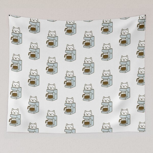 Item preview, Cat Coffee Machine – Funny Fantasy Creature Sticker, Mug, Tee designed and sold by Lin's Art Lab.