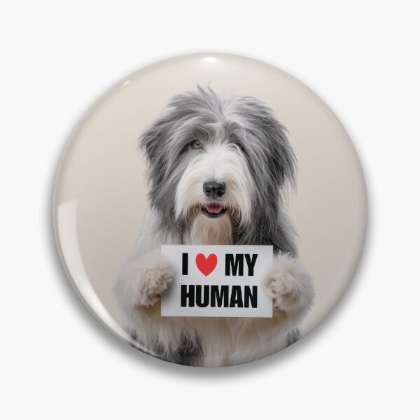 Item preview, Cute Polish Lowland Sheepdog with Signboard I love my Human  designed and sold by LazyOwlStore.