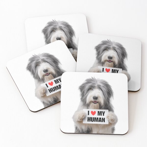 Item preview, Cute Polish Lowland Sheepdog with Signboard I love my Human  designed and sold by LazyOwlStore.