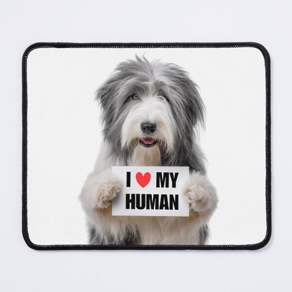 Item preview, Cute Polish Lowland Sheepdog with Signboard I love my Human  designed and sold by LazyOwlStore.