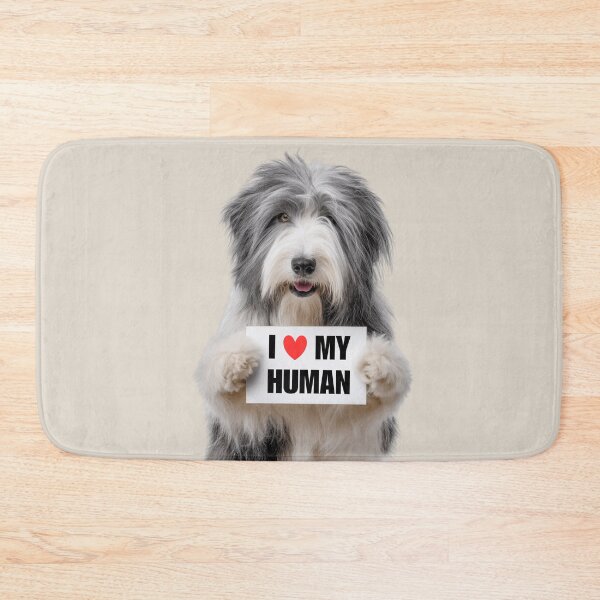 Item preview, Cute Polish Lowland Sheepdog with Signboard I love my Human  designed and sold by LazyOwlStore.
