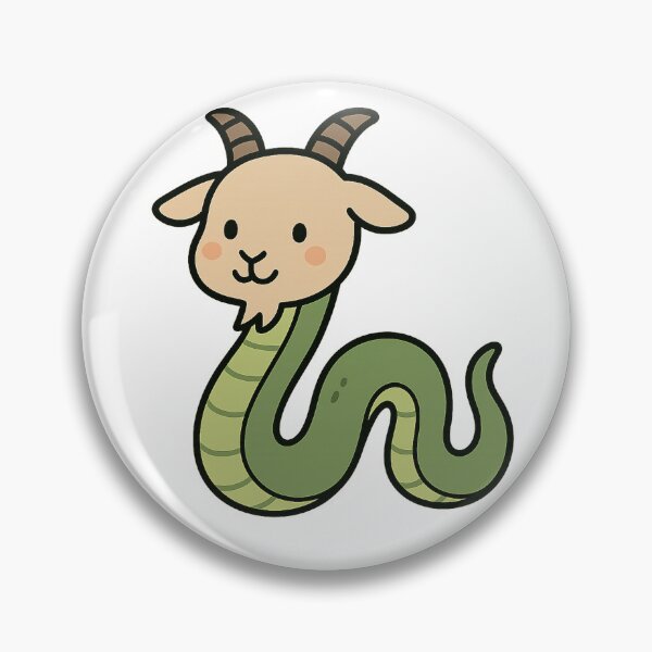 Item preview, Goat-Headed Snake – Creepy Fantasy Creature Sticker, Mug, Tee designed and sold by Lin's Art Lab.