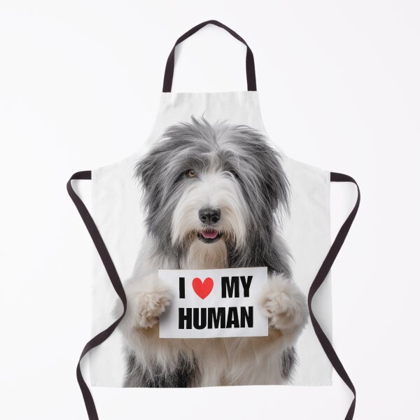 Item preview, Cute Polish Lowland Sheepdog with Signboard I love my Human designed and sold by LazyOwlStore.