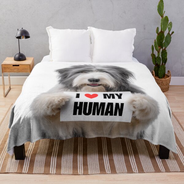 Item preview, Cute Polish Lowland Sheepdog with Signboard I love my Human  designed and sold by LazyOwlStore.