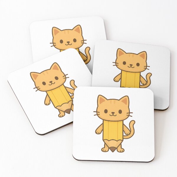 Aperçu de l'œuvre Autocollant, tasse et t-shirt « Cat Pencil » – Créature fantastique et originale créée et vendue par Lin's Art Lab.