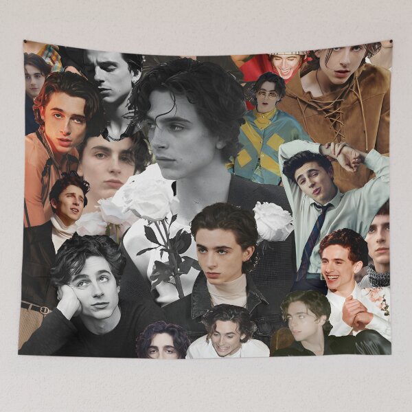 Item preview, Timothée Chalamet Collage – Artistic Black & White with Color Portraits designed and sold by Underhillboon.