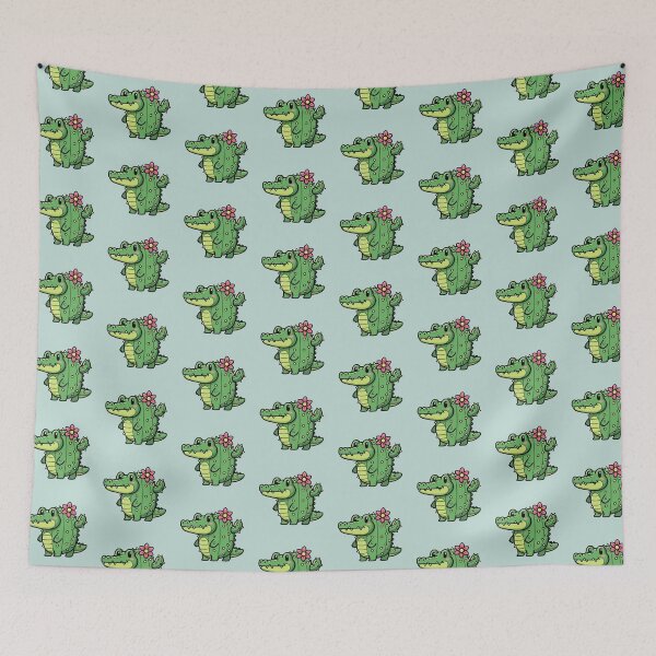 Item preview, Cactus Crocodile – Spiky Fantasy Creature Sticker, Mug, Tee designed and sold by Lin's Art Lab.