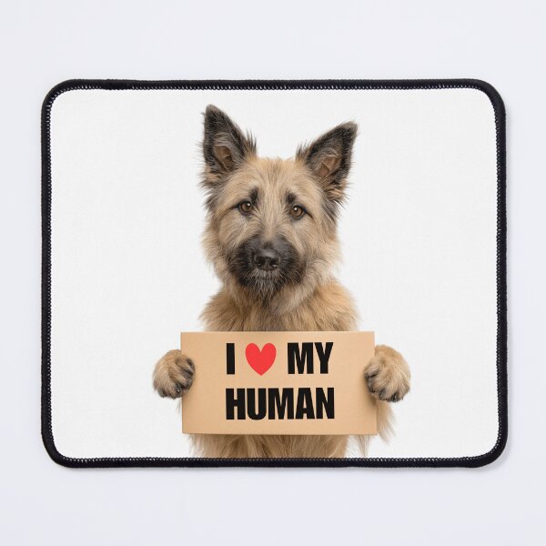 Item preview, Cute Belgian Laekenois dog with Signboard I love my Human  designed and sold by LazyOwlStore.