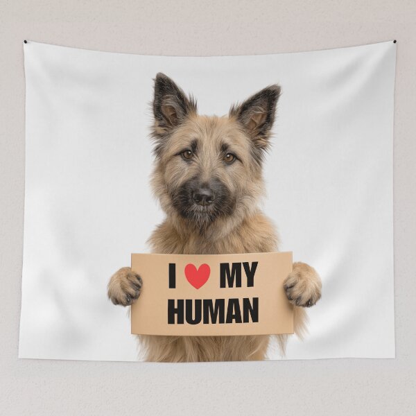 Item preview, Cute Belgian Laekenois dog with Signboard I love my Human  designed and sold by LazyOwlStore.
