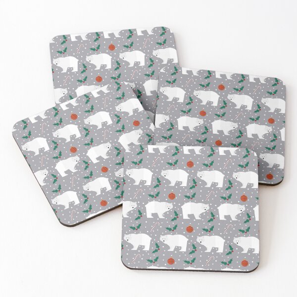 Item preview, Christmas polar bears on grey designed and sold by reneesillus.