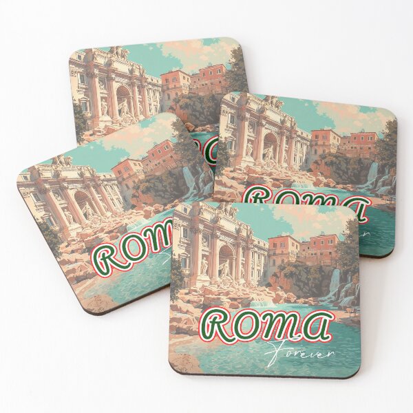 Item preview, Retro Trevi Fountain Travel Poster designed and sold by PrintMastery.