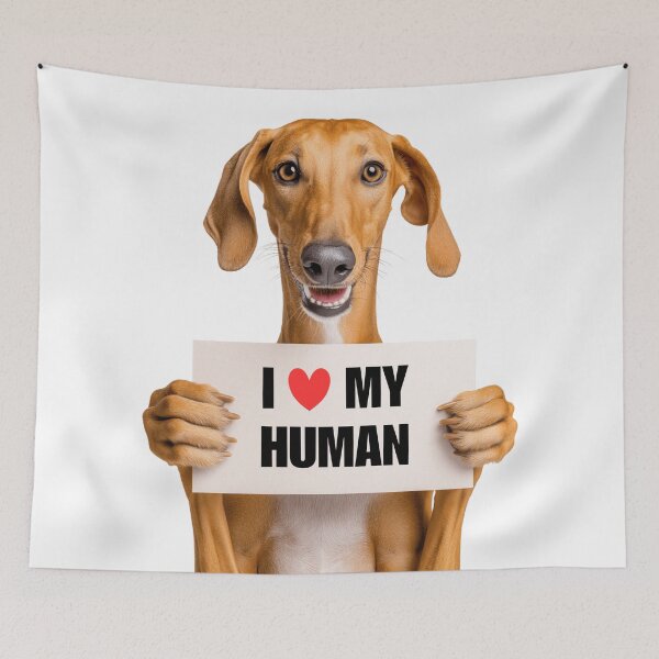 Item preview, Cute Azawakh dog with Signboard I love my Human  designed and sold by LazyOwlStore.