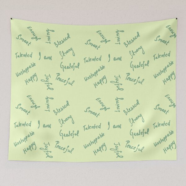 Item preview, Positive Affirmations - Mint and Teal Blue designed and sold by Shalini Bisht.
