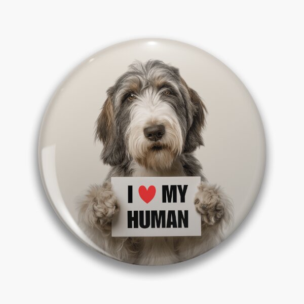 Item preview, Cute Grand Basset Griffon Vendéen dog with Signboard I love my Human  designed and sold by LazyOwlStore.