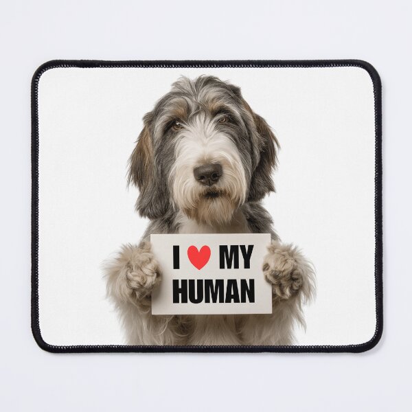 Item preview, Cute Grand Basset Griffon Vendéen dog with Signboard I love my Human  designed and sold by LazyOwlStore.