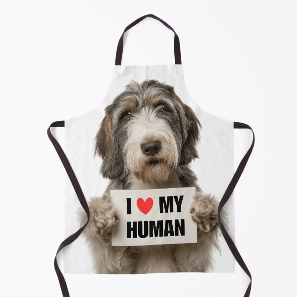 Item preview, Cute Grand Basset Griffon Vendéen dog with Signboard I love my Human designed and sold by LazyOwlStore.