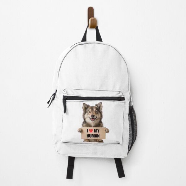 Item preview, Cute Norwegian Lundehund dog with Signboard I love my Human designed and sold by LazyOwlStore.