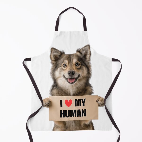 Item preview, Cute Norwegian Lundehund dog with Signboard I love my Human designed and sold by LazyOwlStore.