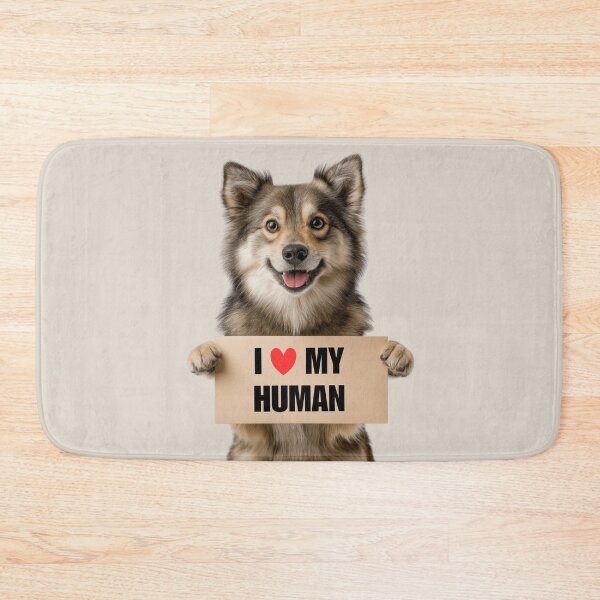Item preview, Cute Norwegian Lundehund dog with Signboard I love my Human  designed and sold by LazyOwlStore.