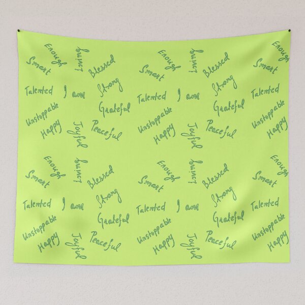 Item preview,  Positive Affirmations -  Light Green and Teal Blue designed and sold by Shalini Bisht.