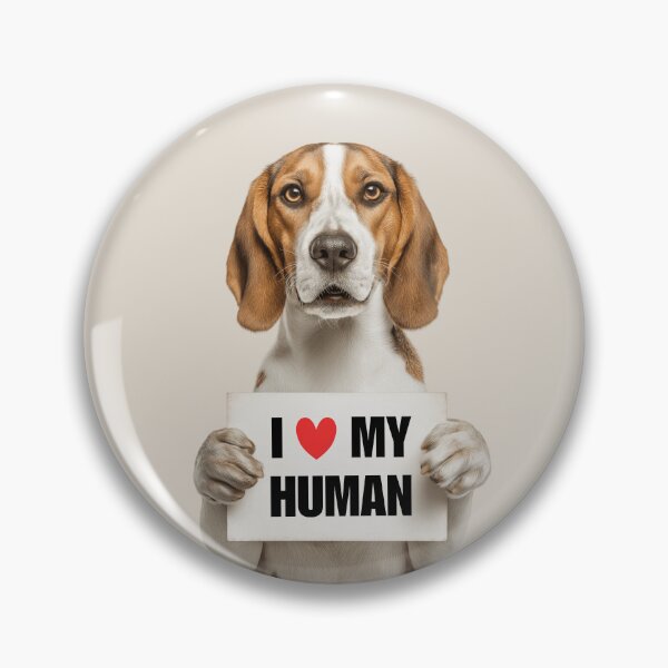 Item preview, Cute English Foxhound dog with Signboard I love my Human  designed and sold by LazyOwlStore.