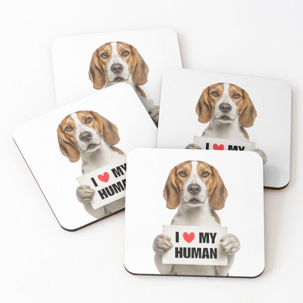 Item preview, Cute English Foxhound dog with Signboard I love my Human  designed and sold by LazyOwlStore.