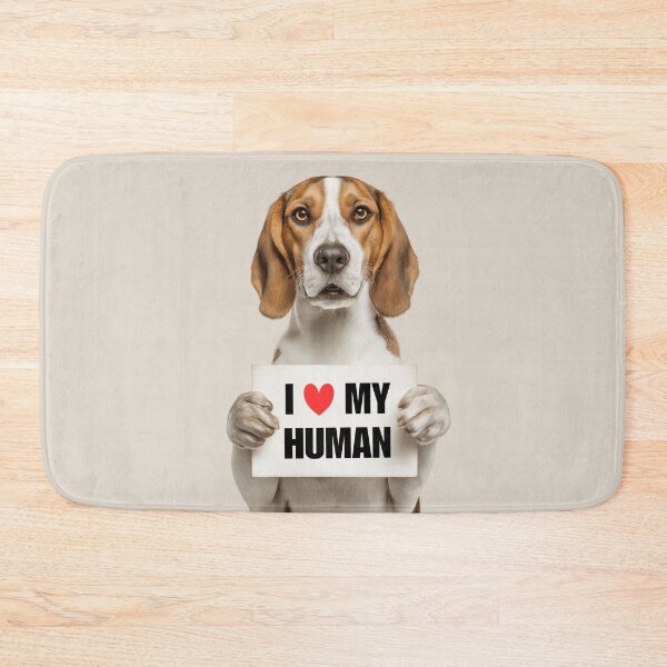 Item preview, Cute English Foxhound dog with Signboard I love my Human  designed and sold by LazyOwlStore.