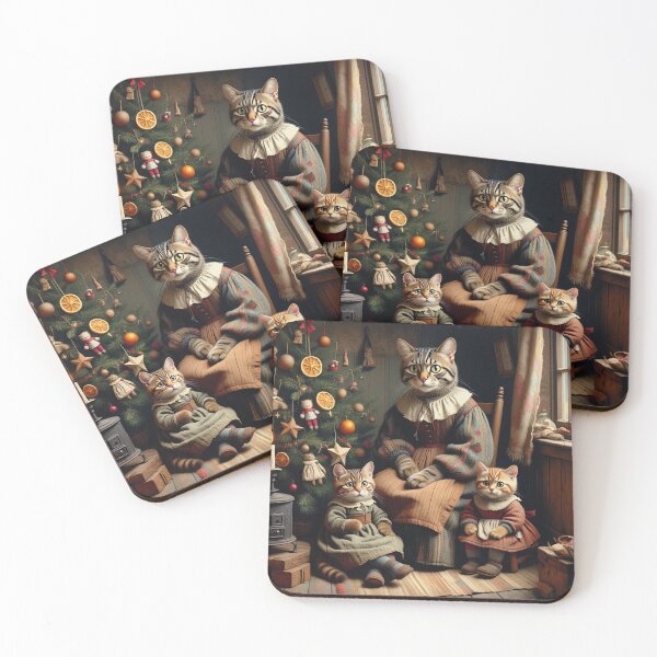 Item preview, Christmas with the victorian Cat family designed and sold by Vintage Designs +.