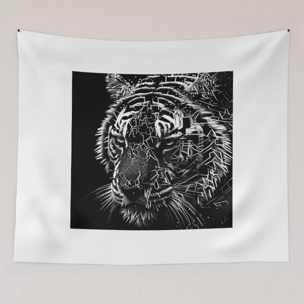 Item preview, Tiger Abstract Cat Image Black  White designed and sold by LisandroBlick1.