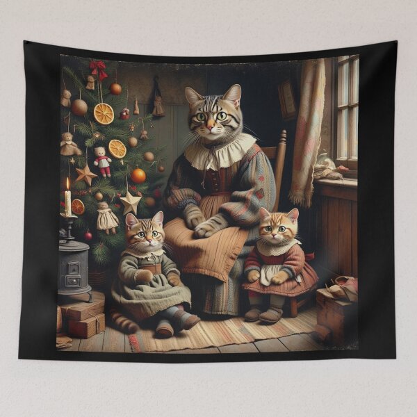 Item preview, Christmas with the victorian Cat family designed and sold by Vintage Designs +.
