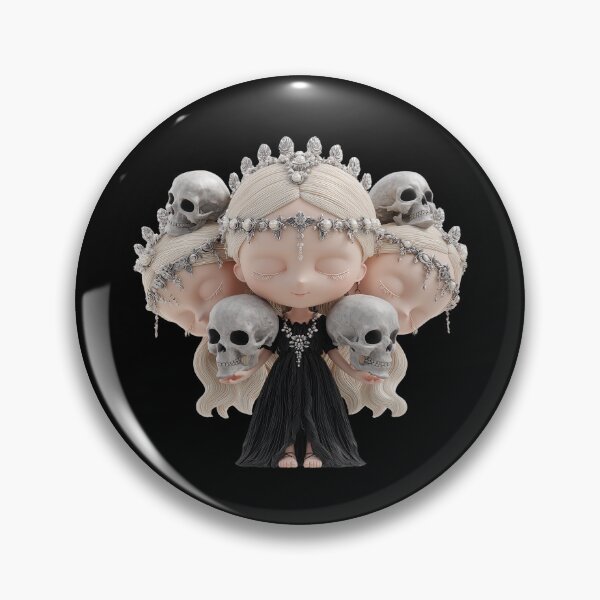 Item preview, Hekate Chibi Halloween Skull Goddess | Cute Gothic Witch Art designed and sold by GoldenChiArt.