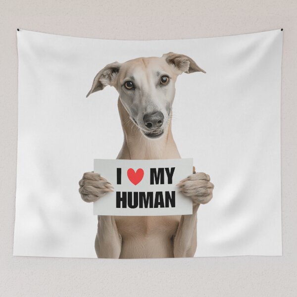 Item preview, Cute Sloughi dog with Signboard I love my Human  designed and sold by LazyOwlStore.