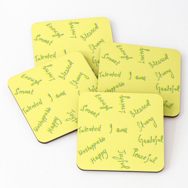 Item preview, Positive Affirmations -  Yellow and Teal Blue designed and sold by Shalini Bisht.