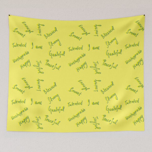 Item preview, Positive Affirmations -  Yellow and Teal Blue designed and sold by Shalini Bisht.