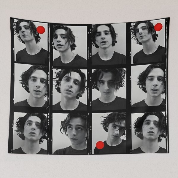 Item preview, Timothée Chalamet Film Strip Collage – Black & White Editorial Style designed and sold by Underhillboon.
