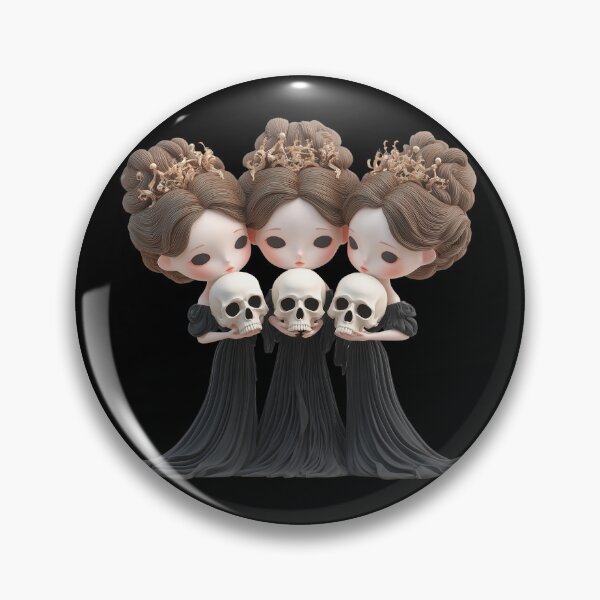 Item preview, Hekate Chibi Halloween Skull Goddess | Cute Witchy Gothic Art designed and sold by GoldenChiArt.