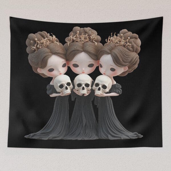 Item preview, Hekate Chibi Halloween Skull Goddess | Cute Witchy Gothic Art designed and sold by GoldenChiArt.