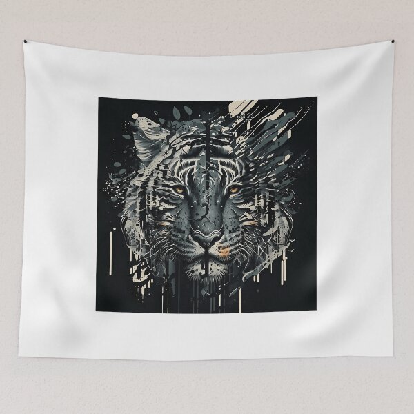 Item preview, Tiger Cat Image Black  White designed and sold by LisandroBlick1.