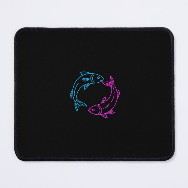 Item preview, Neon Yin Yang Fish – Minimalist Glowing Blue and Pink Line Art designed and sold by PixelVibe782.